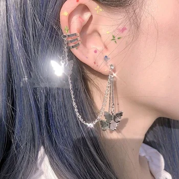 Fashion Earring For Women Cross Drop Earrings Puck Rock Vintage Crystal Ear Cuff Girls Jewerly Cool Butterfly Bohemia 4