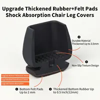 Black Chair Leg Floor Protectors Foot Cover Diagonal with Thick Wrap Felt Pads Silicone Furniture Table Feet  Protect Floors 4