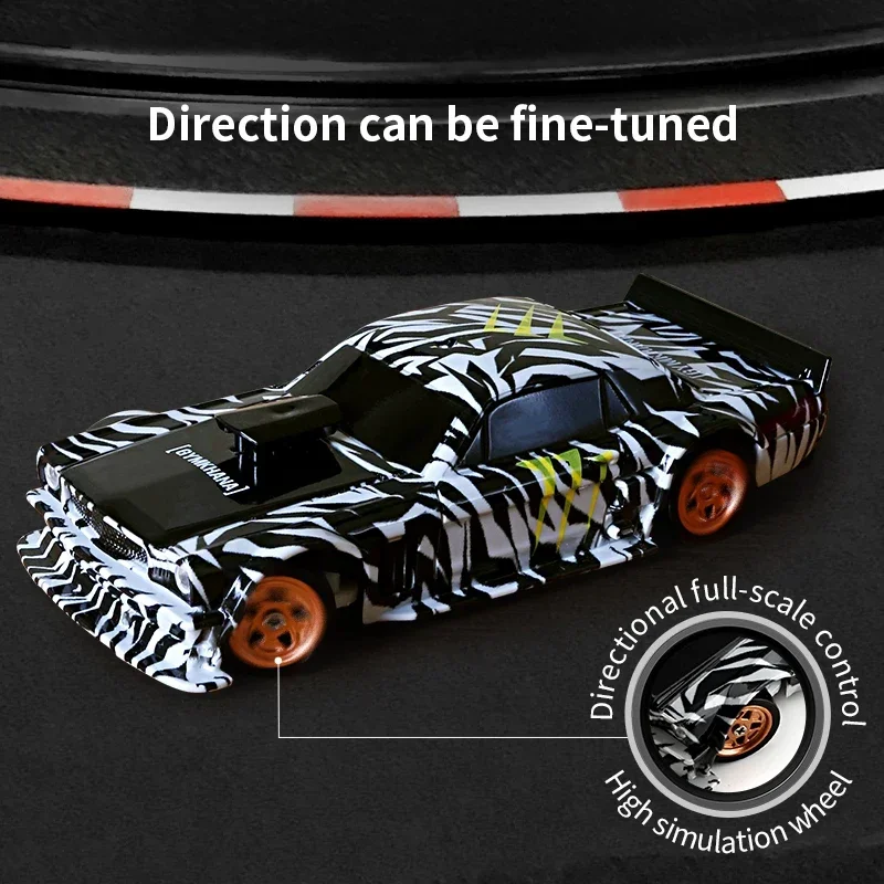 Mini Rc Car Racing 1/43 Full Scale 4Wd Drift Flat Gyroscope Sportscar with Light Remote Control Car Model Toy for Boys Kids Gift