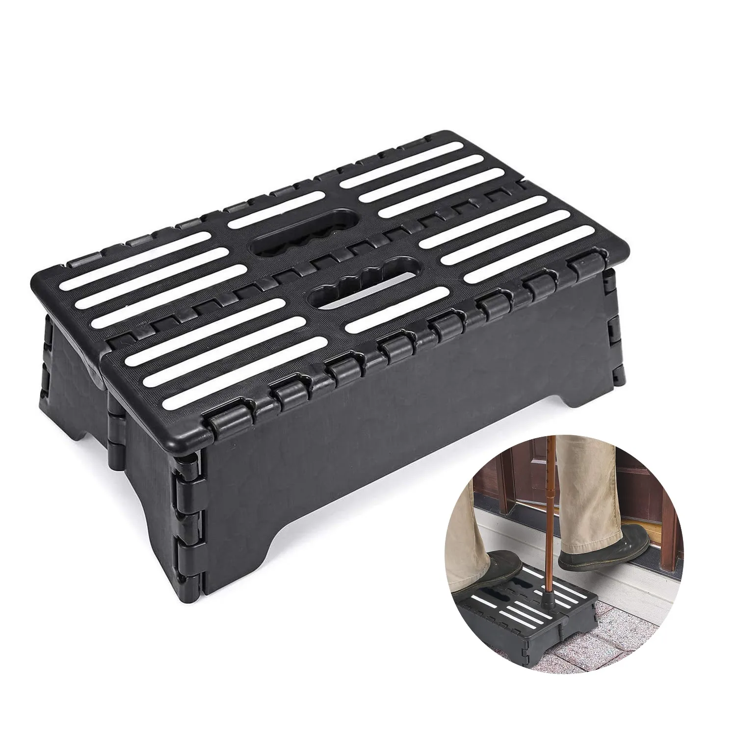 NonSlipOutdoorStepStoolElderlyAuxiliaryHalfStepLadderFoldingStepLadderPortable