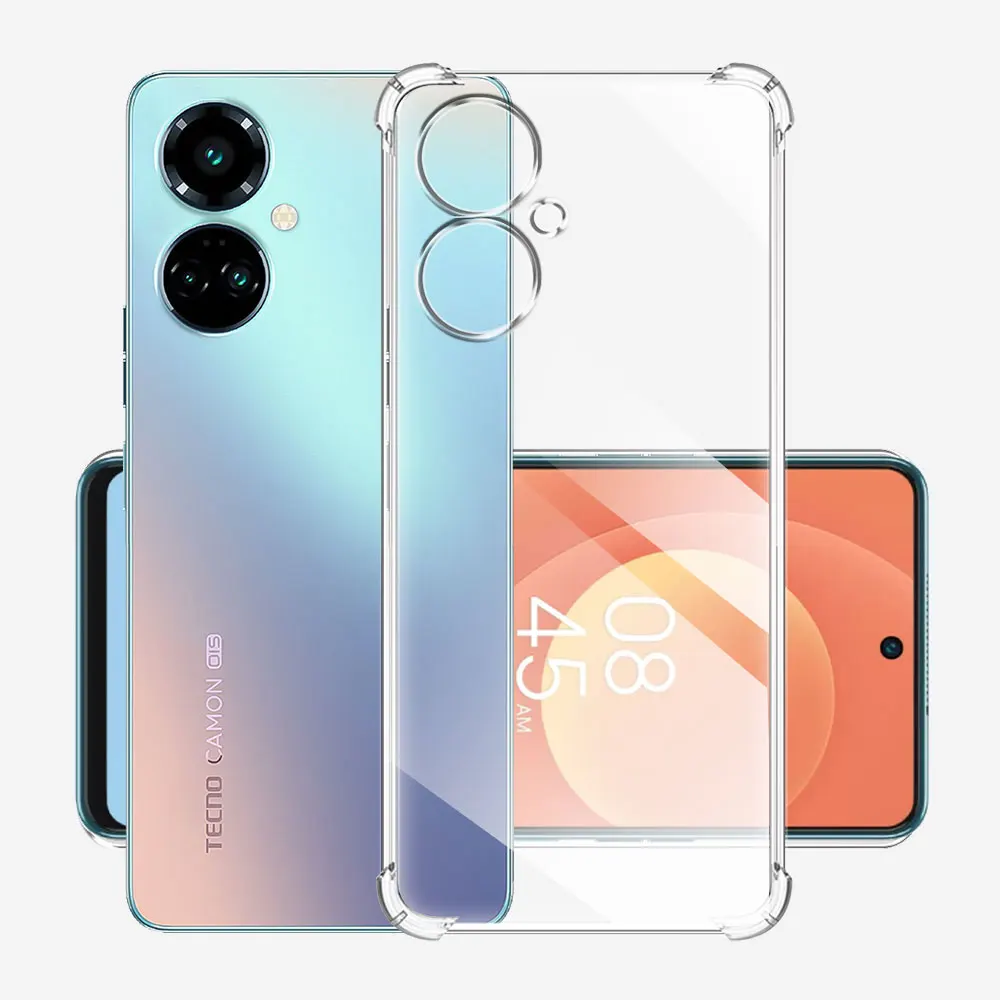 Clear Shockproof Silicone Phone Cover - Transparent Protective Case