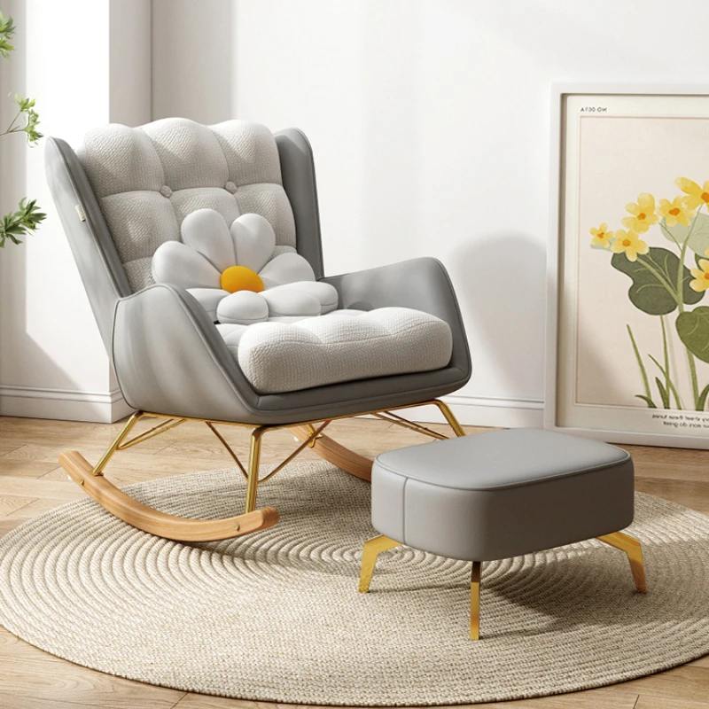

Modern Minimalist Rocking Chairs Wooden Recliner Accent Design Armchair Gamer Muebles Para El Hogar Home Decor SY50LC