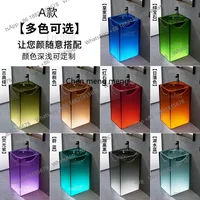 อ่างล้างหน้าเรซิ่นใสทรงเสา แบบตั้งพื้น สำหรับห้องน้ำ ระเบียง 5