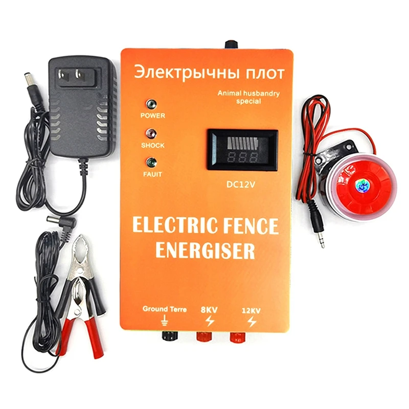 

Big Deal 20KM Electronic Fence, High Voltage Pulse Output Controller Farm Fence Shepherd Alarm Tool