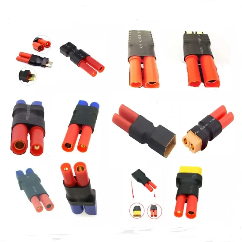 2 Stück HXT 4,0 mm auf Deans T-Stecker XT60 XT90 EC3 EC5 TRX Stecker-Buchse-Adapter 4,0mm 4mm Bullet für FPV RC Lipo Akku