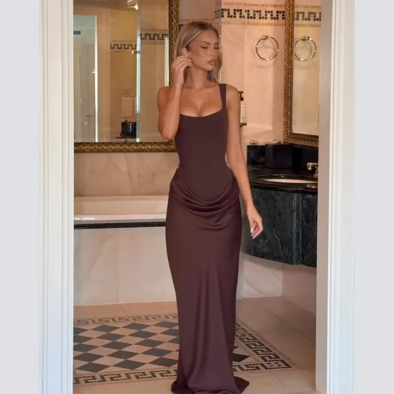 Women Sexy Luxury Party Maxi Dress Elegant High Neck Sleeveless Slim Fit Long Robe 2026 New Shinny Chic Lady Wedding Guest Dress Sefcedc8696424e9eb7b37a2429a88d86p