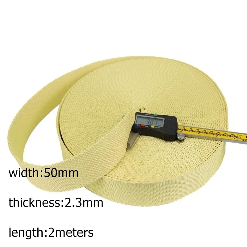 2m Aramid tape fire-resistant flame-retardant high-temperature resistant Kevlar fiber webbing fire rescue ribbon safety belt
