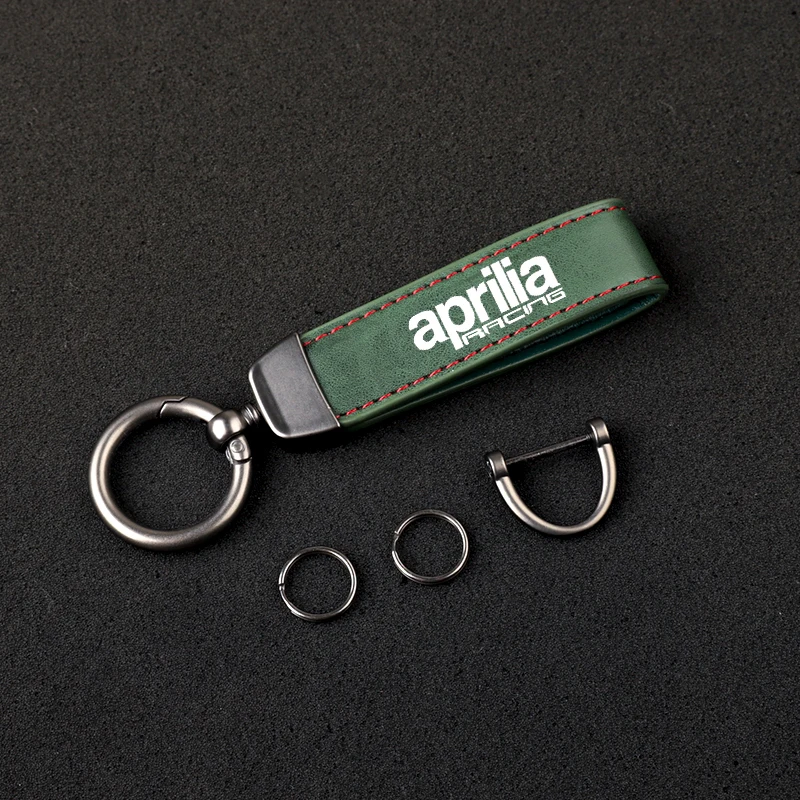 Premium material leather motorcycle key ring chain for Aprilia Racing GPR RSV4 RS125 RS250 with logo car Accessories