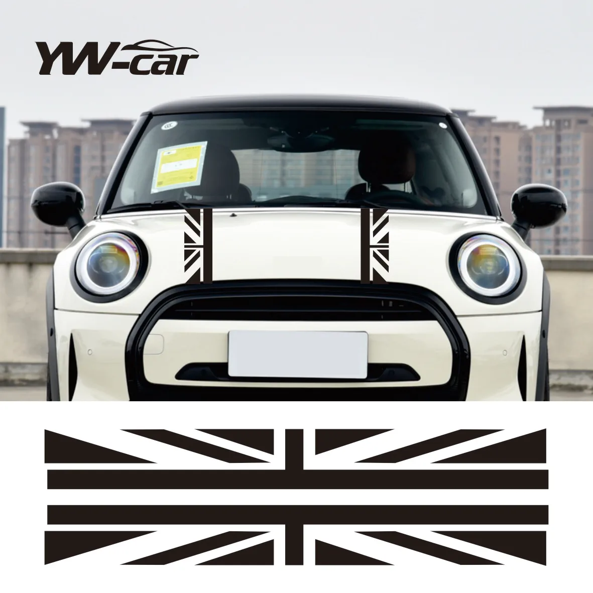 Car Hood Decal Bonnet Stripe Line Band Union Jack Engine Cover Sticker Per Mini Cooper R50 R53 R56 R58 R60 F55 F56 F57 F60 R55