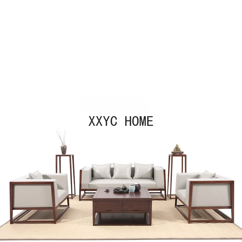 

Новый китайский диван для виллы, сочетание дивана, современная простая модель, мебель дзен для комнаты