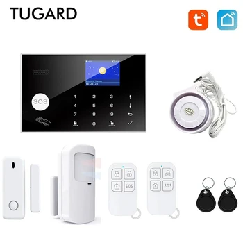 TUGARD GSM WiFi 보안 경보 시스템 키트, 투야 스마트 보안 홈 경보, 433 MHz 무선 내화 도난 방지 경보