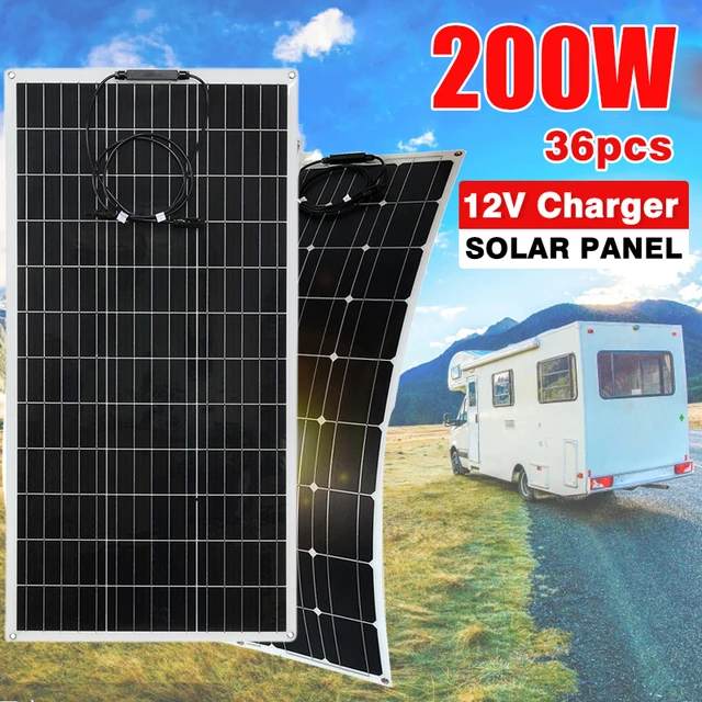 Kit Panneau Solaire Souple 200W pour Camping-car, Caravane, Bateau