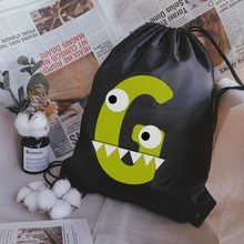 

Fashion Drawstring Bag Kawaii Creative Alphabet Print Man and Women Backpack Teenager Portable Backpacks Women's Yoga Bag