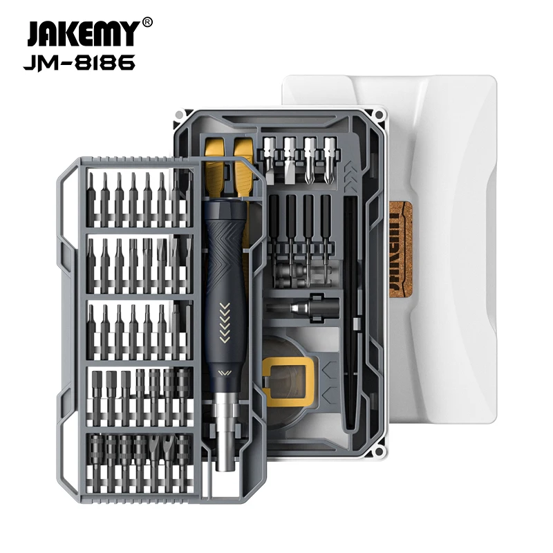 JAKEMY JM-8186 Magnetic Screwdriver Set with Replaceable Driver Bits for Mobile Phone Computer Electronic Home Repair Hand Tools compact multi pliers with 9 functions edc tool wire cutters bottle opener tweezers screwdriver emergency outdoor home portable