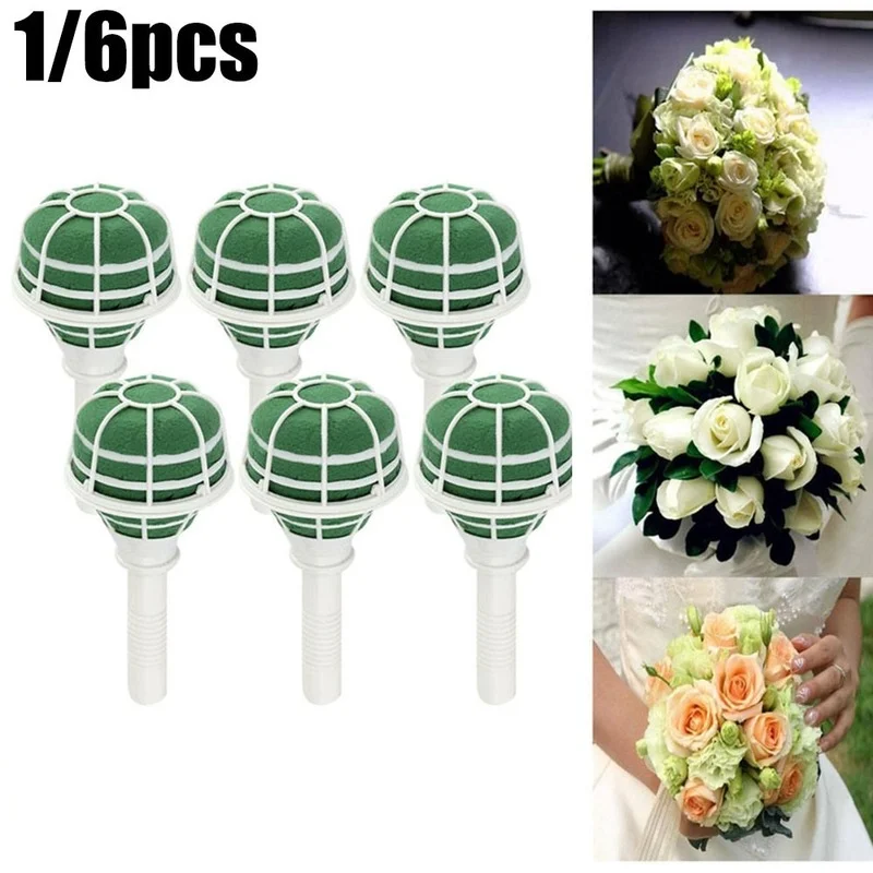 1/6pcs Flower Holders Foam Wedding Bouquet Bridal Posy Oasis Wet Foam