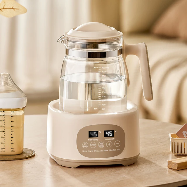 Bouilloire électrique 1300ml pour bébé, régulateur de lait à température constante, bouilloire électrique multifonctionnelle 72h, bouilloire thermostatique EU 220V 1