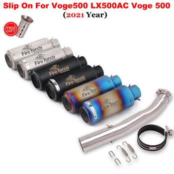 Slip On For Voge 500 Voge500 LX500AC LX500 AC 2021 Motorcycle GP Exhaust Modify Middle Link Pipe Muffler Escape Moto Bike Tube