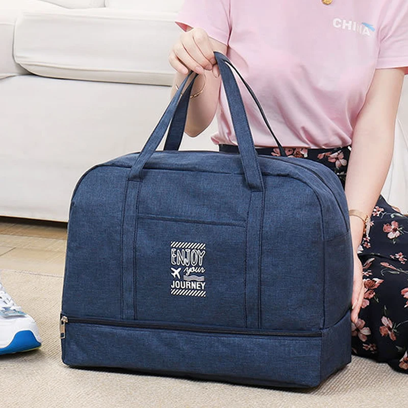 

Fashion Folding Travel Bag Women Oxford Travel Weekend Overnight Bags Large Capacity Hand Luggage Tote Duffel Accessor Supplies