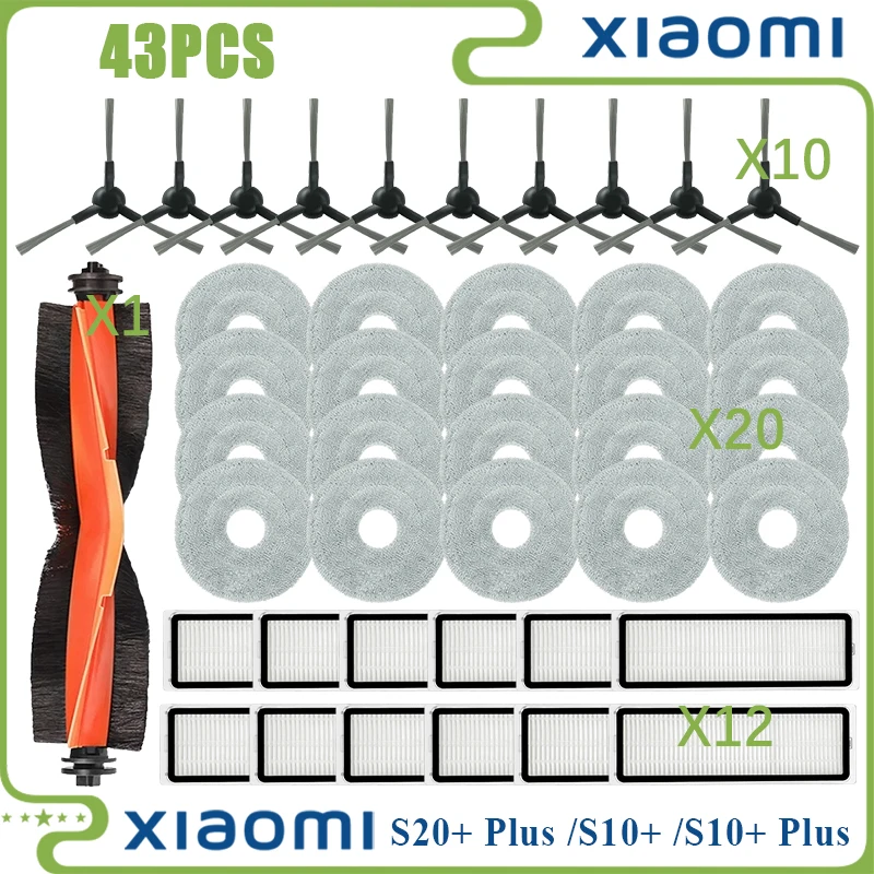 Premium Accessories Kit for Xiaomi Robot Vacuum – Main Roller, Side Brush, HEPA Filter, and Mop Cloth