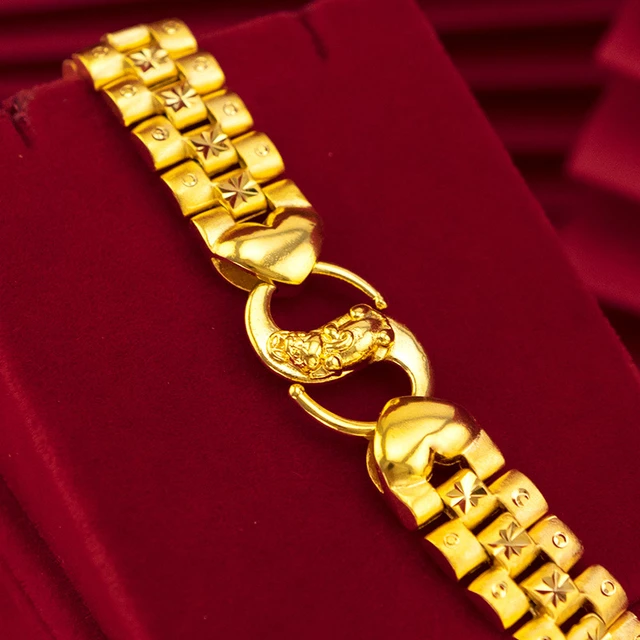 24k Gold Double Dragon Wealth Bracelet