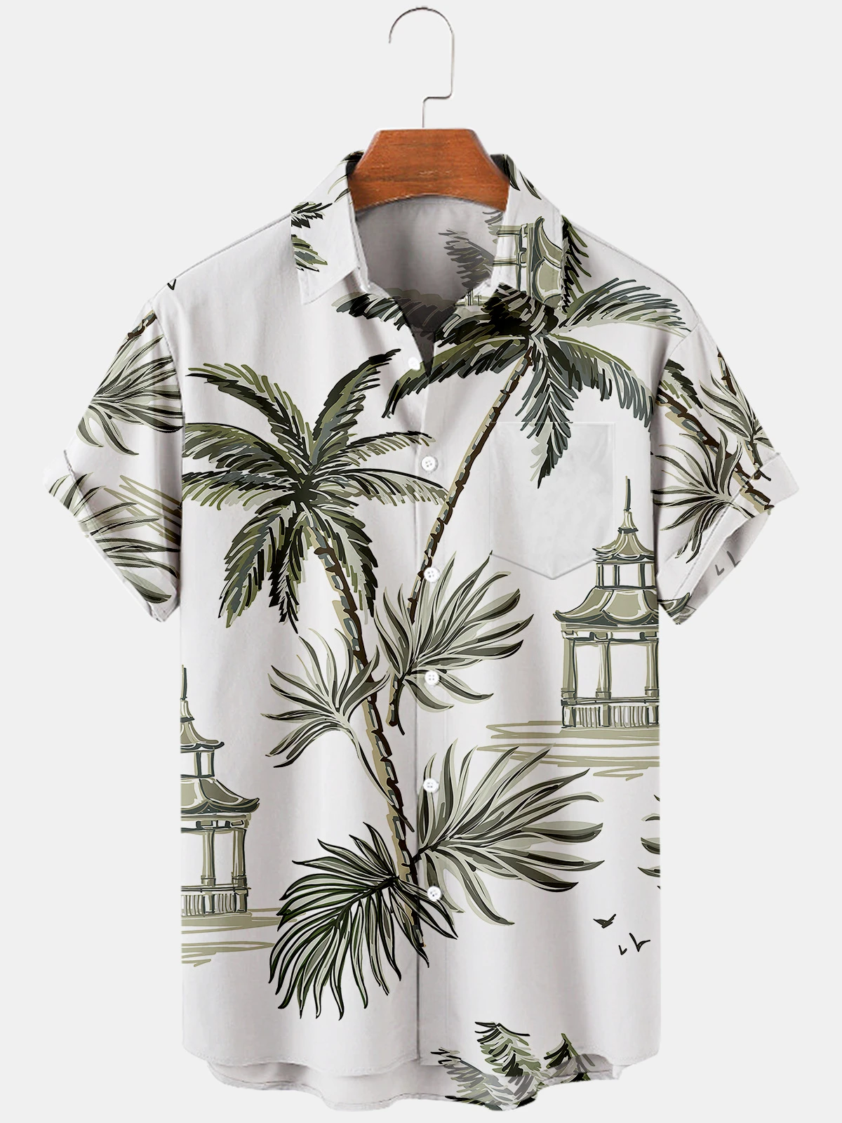 Camisas hawaianas con estampado de de hoja de palma para hombre y mujer, informales para playa, Tops de verano, novedad de 2022| | - AliExpress