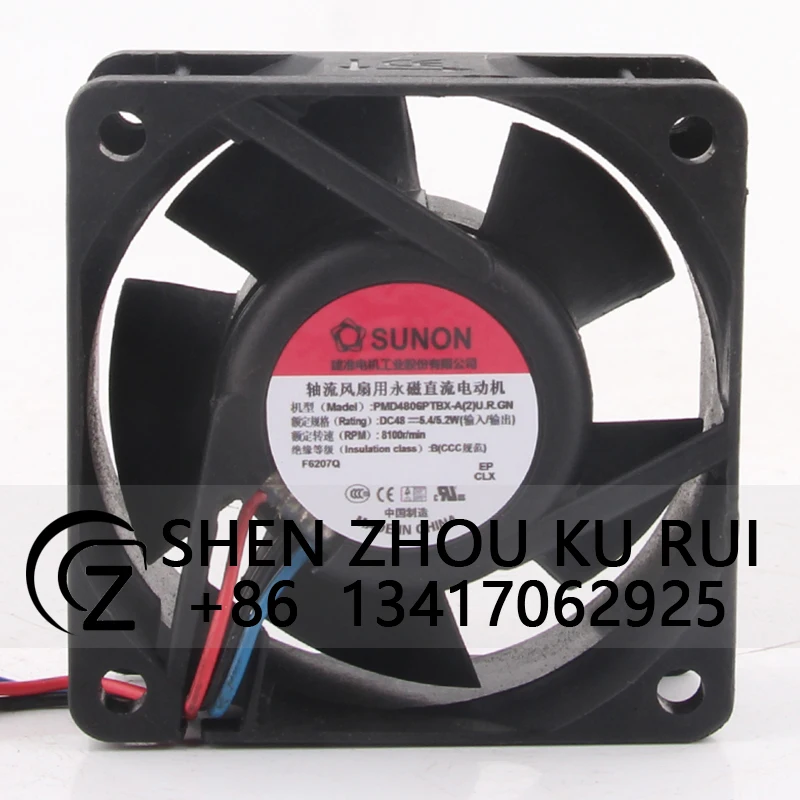 

Case Fan Dual Ball Bearing for SUNON PMD4806PTBX-A 60X60X25MM 48V 5.4/5.2W 6025 Inverter High Air Volume Cooling Fan