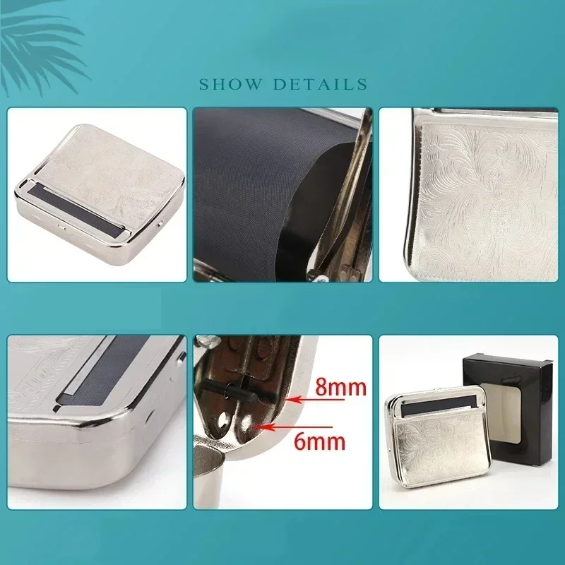 Compact Metal Cigarette Roller with Tobacco Storage - Portable Smoking Accessory