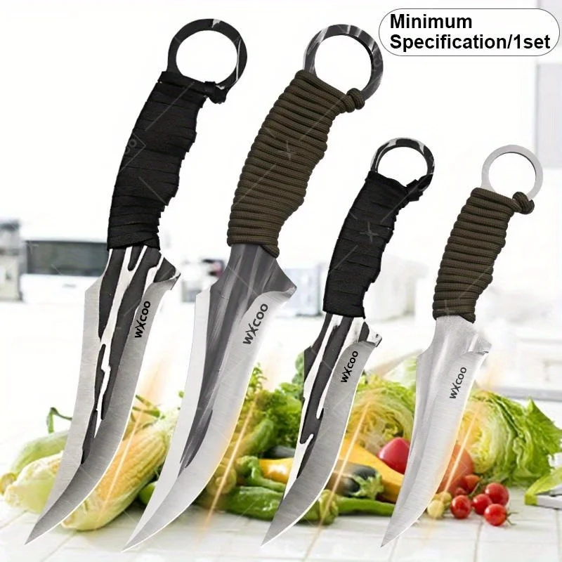 1SET/2SETS Stainless Steel Professional Kitchen Knives Set Sharp Multipurpose Utility Knife for Men Gifts Camping Household
