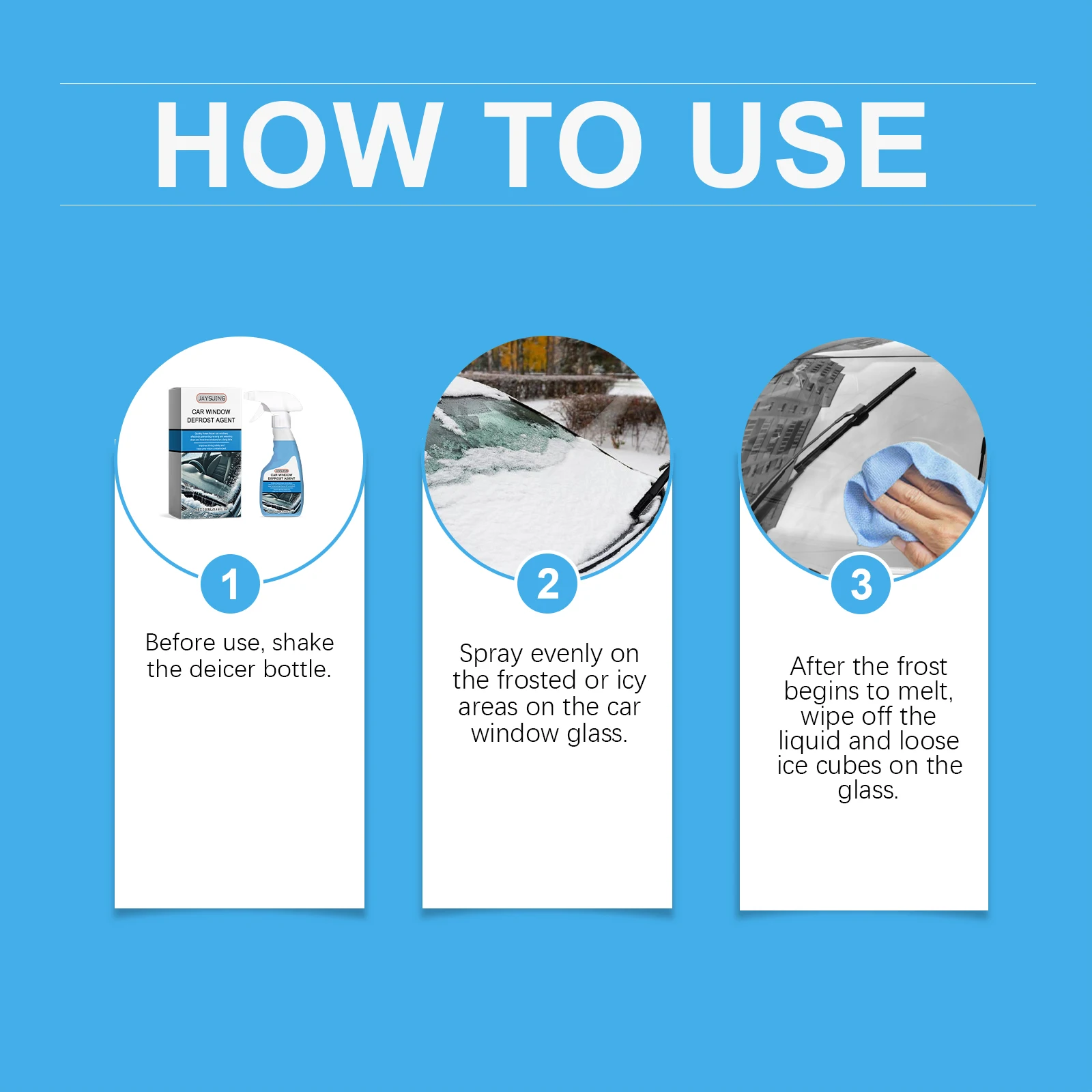 De-icer Spray De Ice Defroster for Car Winter Window Cleaner Auto Windshield Deicer Defroster Ice Remover Agent Anti Freeze