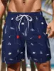 Men's Palm Leaf Tropical Plants Shorts Swimming Trunks Board Shorts Fashion Streetwear Pocket Drawstring Shorts Men's Underwear 1