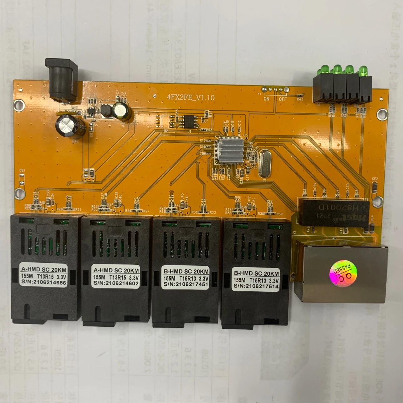 Single Mode fiber Port 10/100M Ethernet Fiber switch 4 SC Optical  2 RJ45 port Media Converter