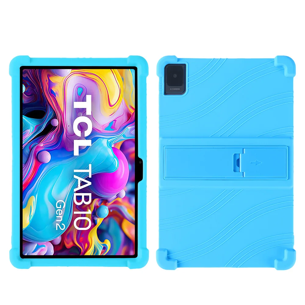Durable Silicone Tablet Cover with Kickstand - Soft Shockproof Protector