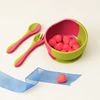 3PCS Baby Silicone Tableware Sets Color Contrast Suction Bowl Soft Spoon Fork Feeding Training Baby Dinner Set Baby Utensils 1