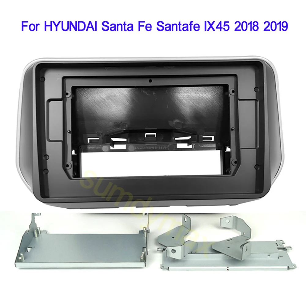 

10.1 inch Car Frame Audio Fitting Adaptor Dash Trim Kits Facia Panel For Hyundai Ix45 Santafe Santa Fe 2018+ 1Din Radio Player