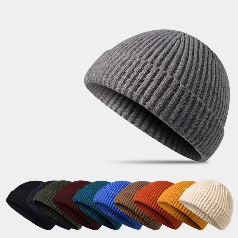 

Winter Warm Beanies Women Men Knitted Hats Boys Girls Skullies Hat Solid Color Unisex Autumn SkullCap Casual Elastic Hip Hop Hat