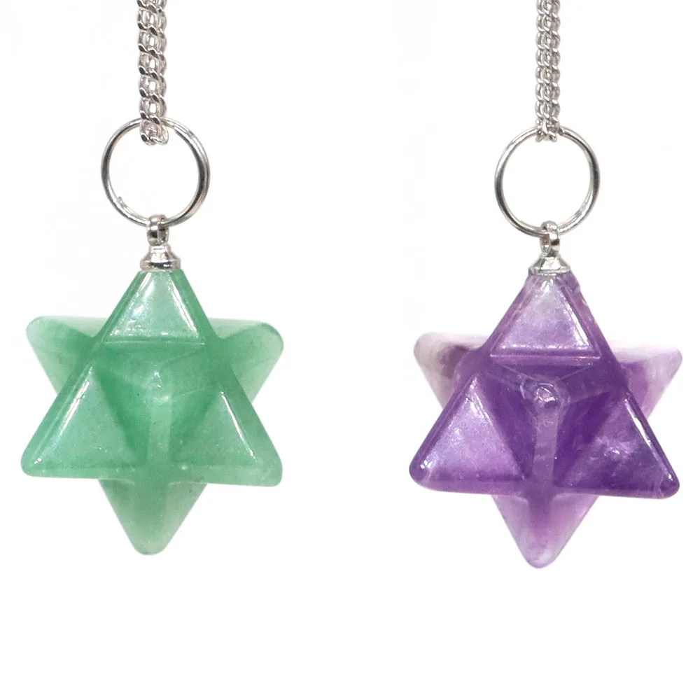 Pendentif Guérison Merkaba En Pierres Naturelles - Reiki Chakras - Lapis Lazuli 12mm