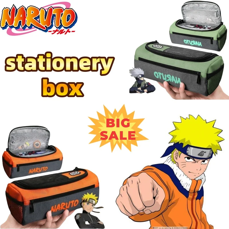 Naruto Anime kreatives Leinwand-Briefpapieretui für Studenten, personalisiertes Federmäppchen mit großer Kapazität für Kinder, Geschenk
