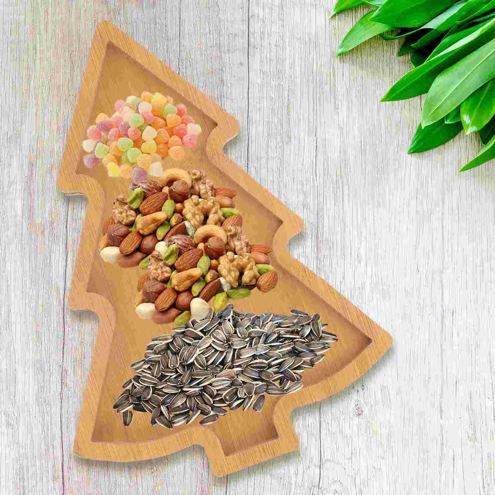 Christmas Serving Dish Beautiful Tray Tree Dessert Plates Light Bulb Wooden Food Man Japanese Candy plastic serving tray