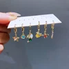 New Design Colorful Crystal Ocean Animal Mermaid Hoop Earrings Set for Women Gold Color Huggie Jewelry 2