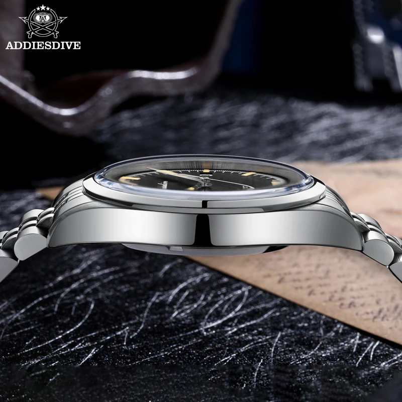 ADDIESDIVE High Quality NH35 Men's Watch 39mm Automatic WristWatch 100m Waterproof Bubber Mirror Stainless Steel Luminous Watch
