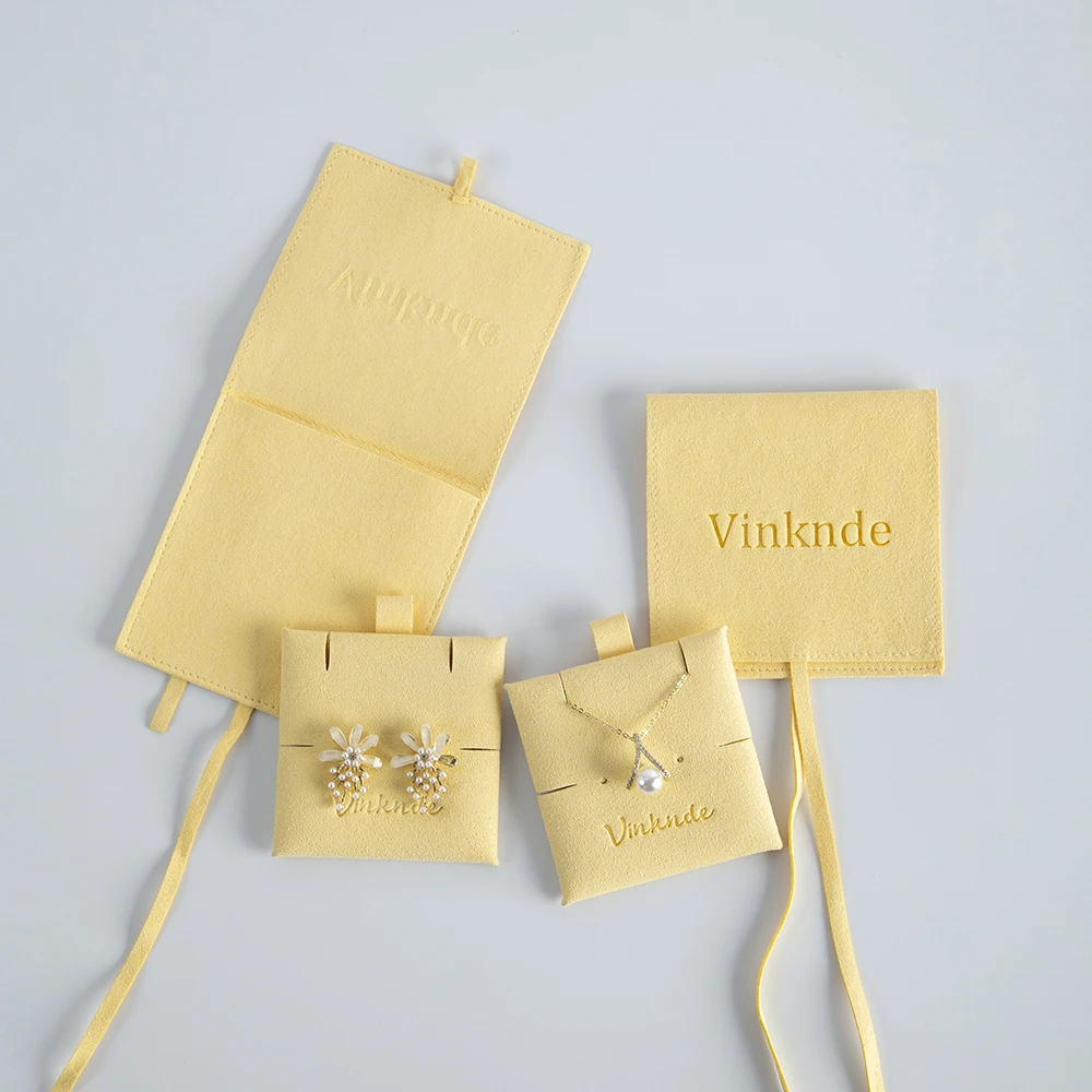 Individuelles Logo Grauer Mikrofaser 8x8cm Schmuckverpackungs-Geschenkbeutel mit 6x6cm Einlage Ring- und Ohrringverpackung Aufbewahrungsbeutel für Hochzeiten – Detail 9