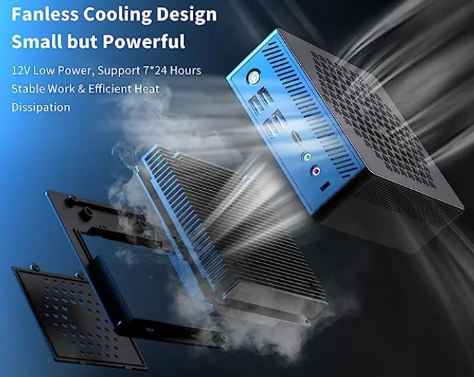 SZBOX AC8-N 팬리스 미니 PC, 알더 레이크 N100 미니 컴퓨터, 윈도우 11 프로 DDR4, 16GB RAM, 256GB NVMe SSD, 4K WiFi 6 BT5.2, N200