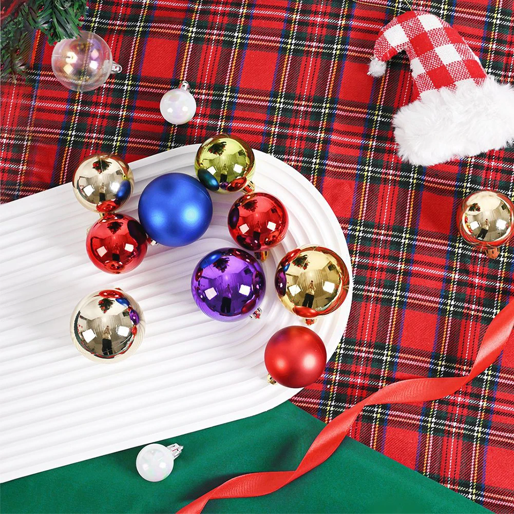 24pcs Christmas Tree Decoration Shatterproof 4cm Xmas Balls Baubles Set Reusable Christmas Ball with Hanging Hooks for Holiday