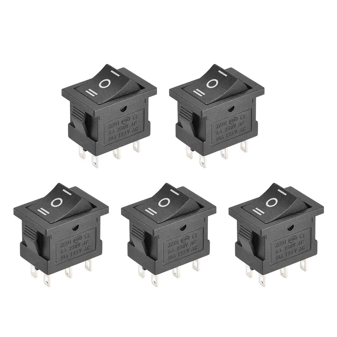 

Keszoox DPDT Mini Boat Rocker Switch Black Toggle Switch for Boat Marine 6pins ON/Off/ON AC 250V/6A 125V/10A 5pcs