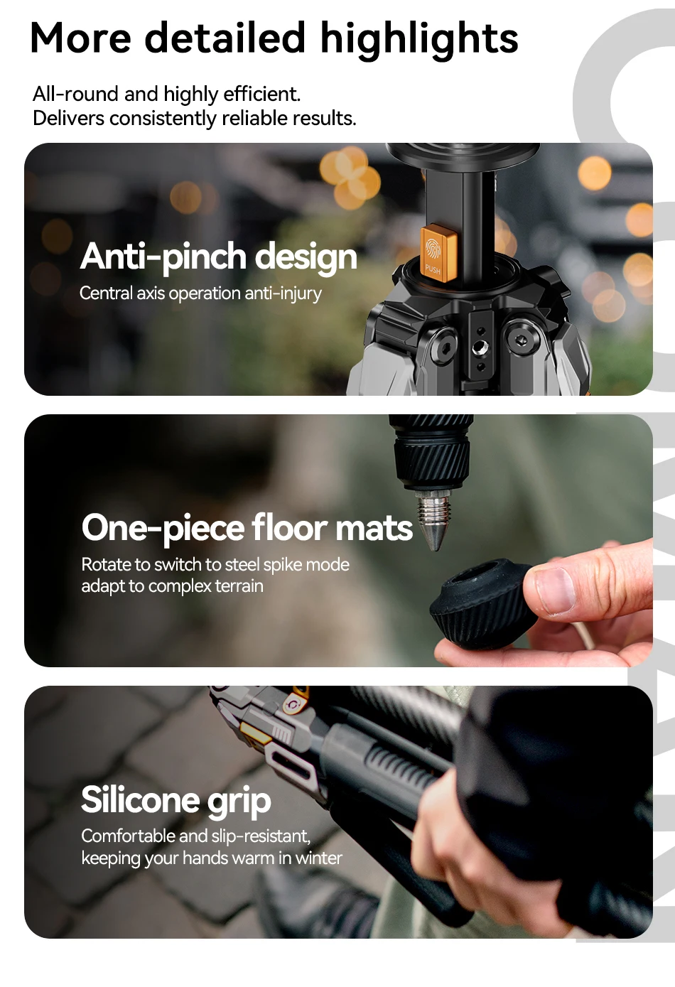 - T1/T1S/T1S V5 Snap-Open Carbon Fiber Video and Photo Tripod 4 Section Legs Adj