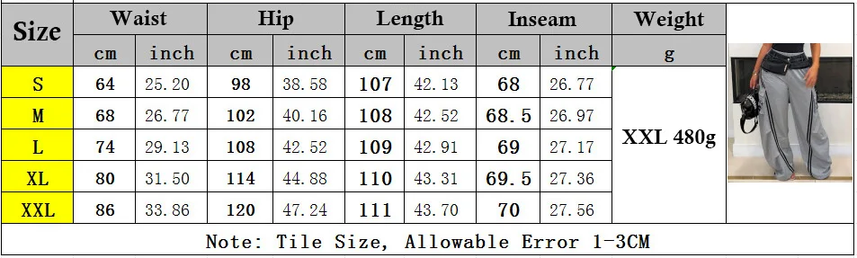Fashion Women Denim Patchwork High Waisted Loose Trousers Image 3