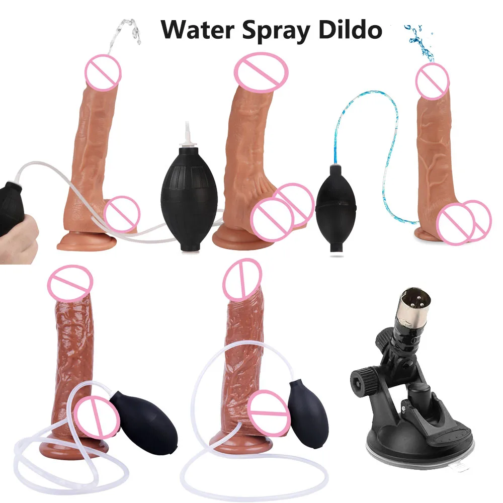 Premium Water Spray Suction Cup Dildo Sex Toys Sucker with 3XLR Connector for Sex Machine Attachments Adult Masturbation Novel sex toy