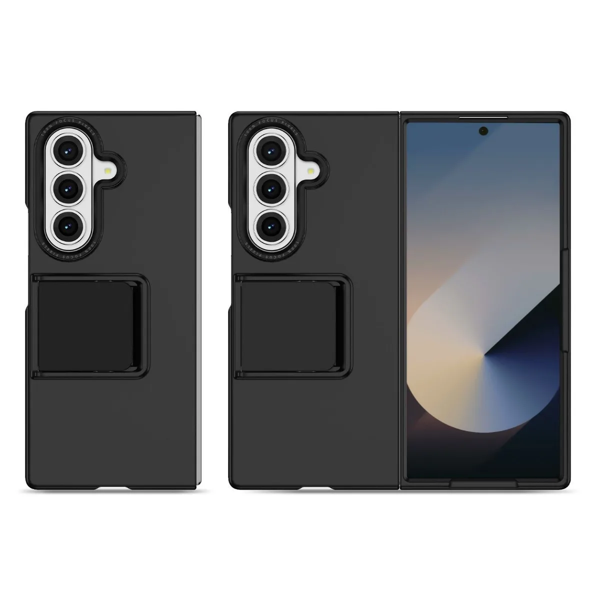 Premium Protective Case with Built-in Kickstand and Camera Guard - Black Blue