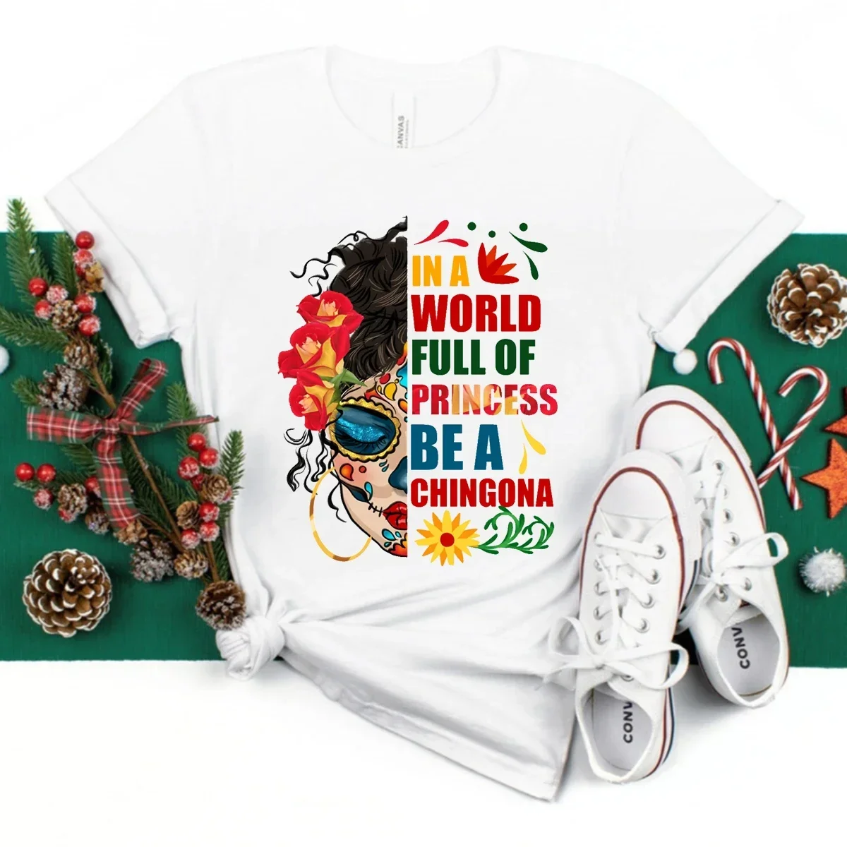 Funny Cute Leopard Print Mexico Culture Mama Skull T Shirt Women Clothes Female Clothing Harajuku Short Sleeve Tshirt Tees Tops