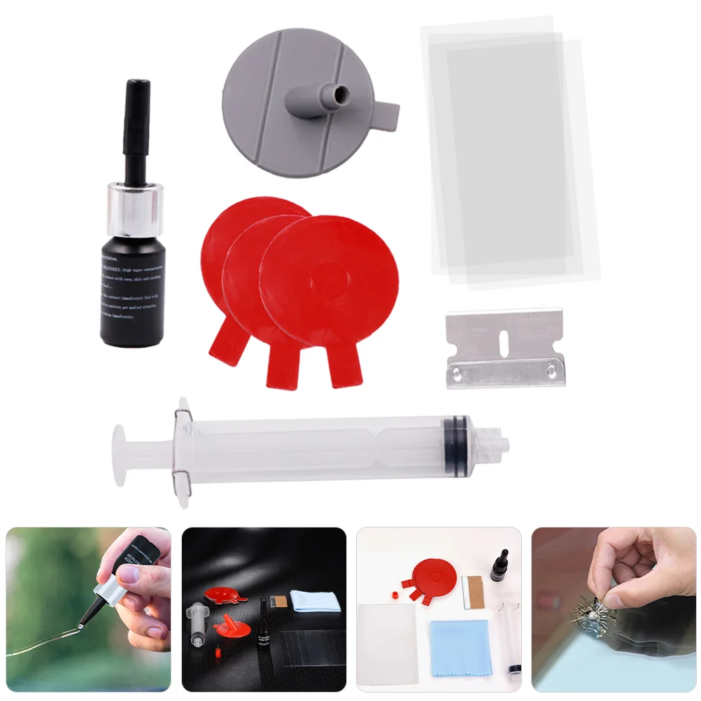 

Glass Repair Tools Windshield Kit Chipped Scratch for Chips Window Body Suite Cracked